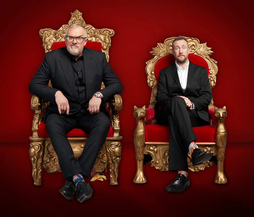 2 tickets to a recording of Taskmaster, plus a packet of crisps with Greg Davies & Alex Horne after the show!